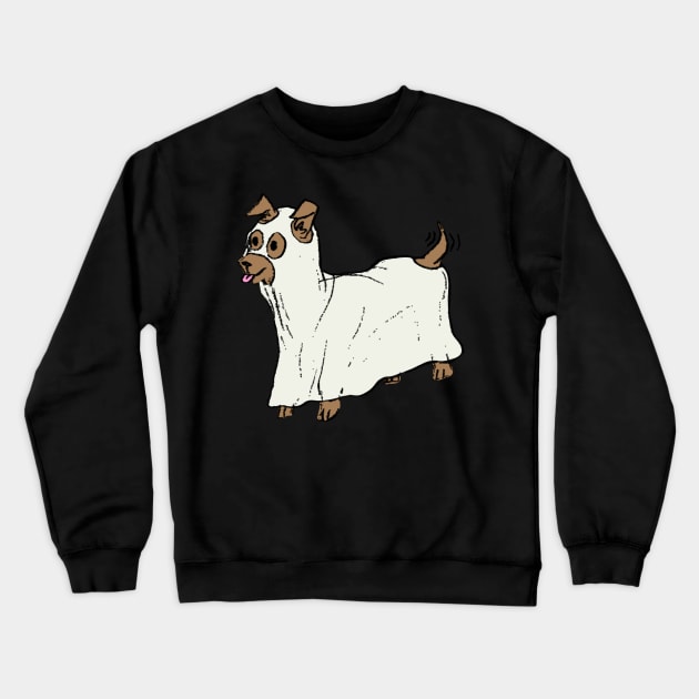 Spooky little ghost dog Crewneck Sweatshirt by mareescatharsis